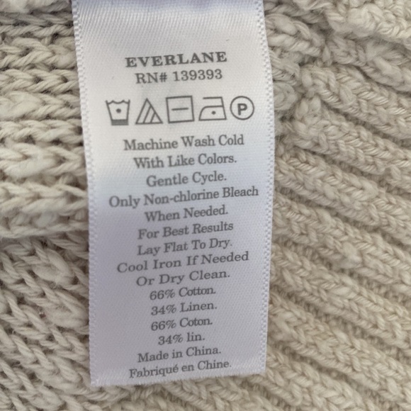 EVERLANE Cotton-Linen Knit V-Neck Sweater, Size X-Small - Picture 10 of 10
